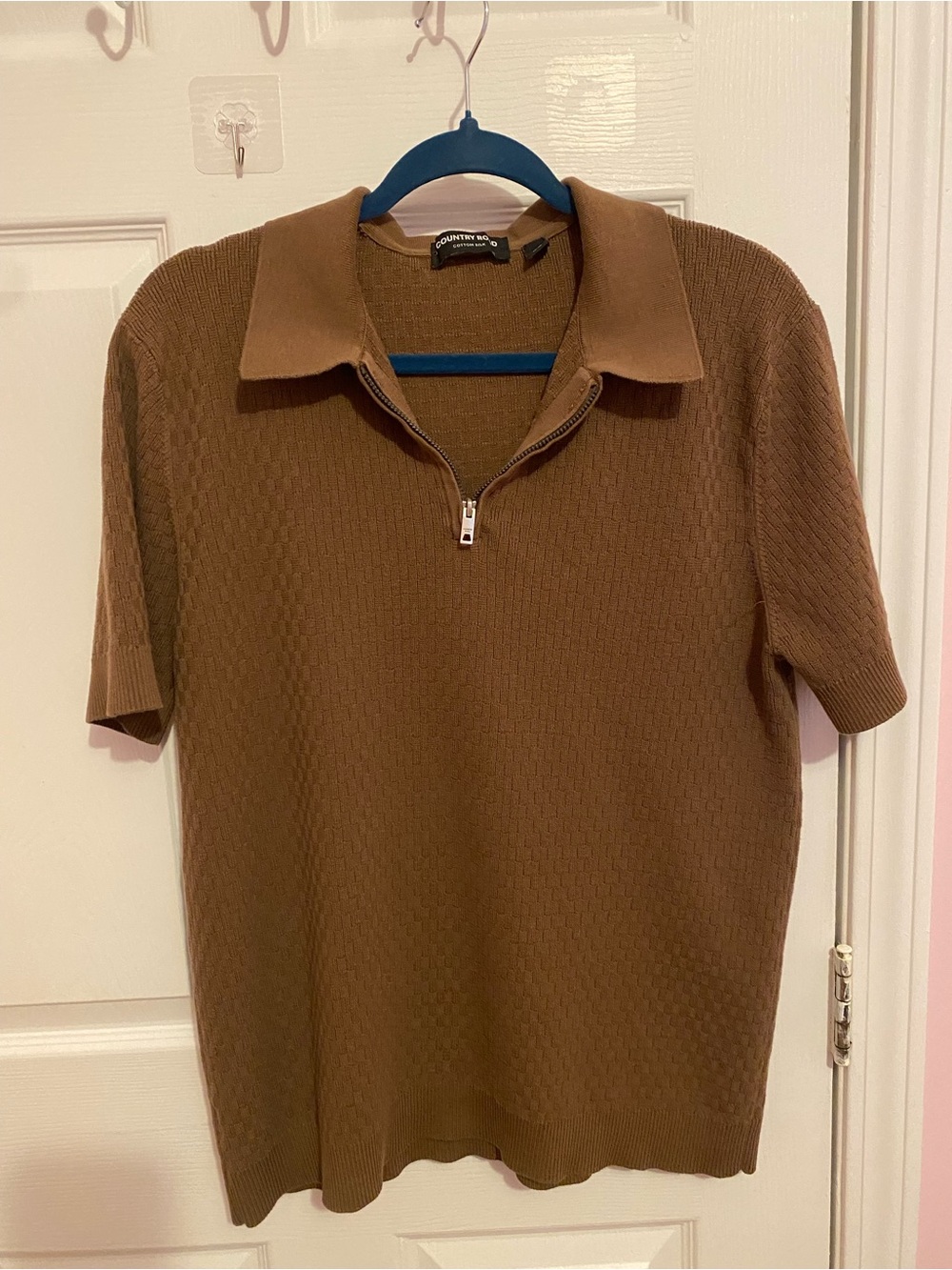 Country Road Cotton Silk Textured Knit Polo